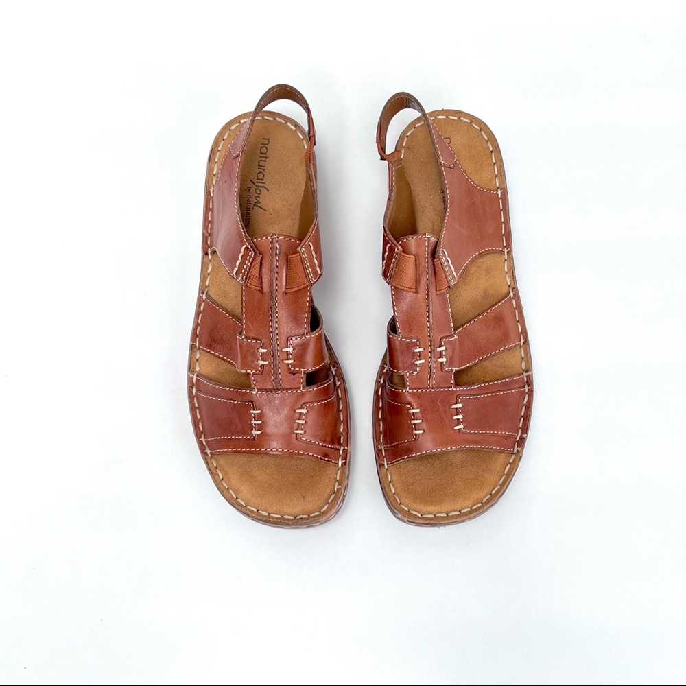 Naturalsoul Gladiator Sandals by Naturalizer Leather Upper Size 8.5 Womens Flats
